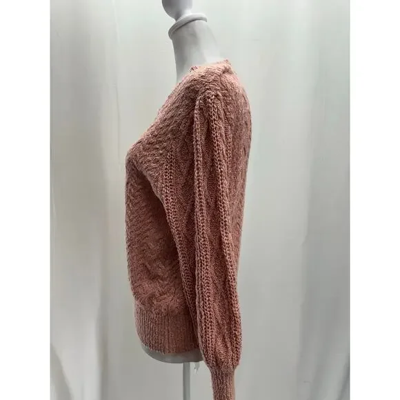 Free People Pink Cable knit Sweater S - Picture 2 of 4